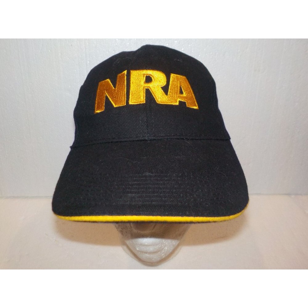 NRA National Rifle Association Embroidered Strapback Ball Cap Hat Black